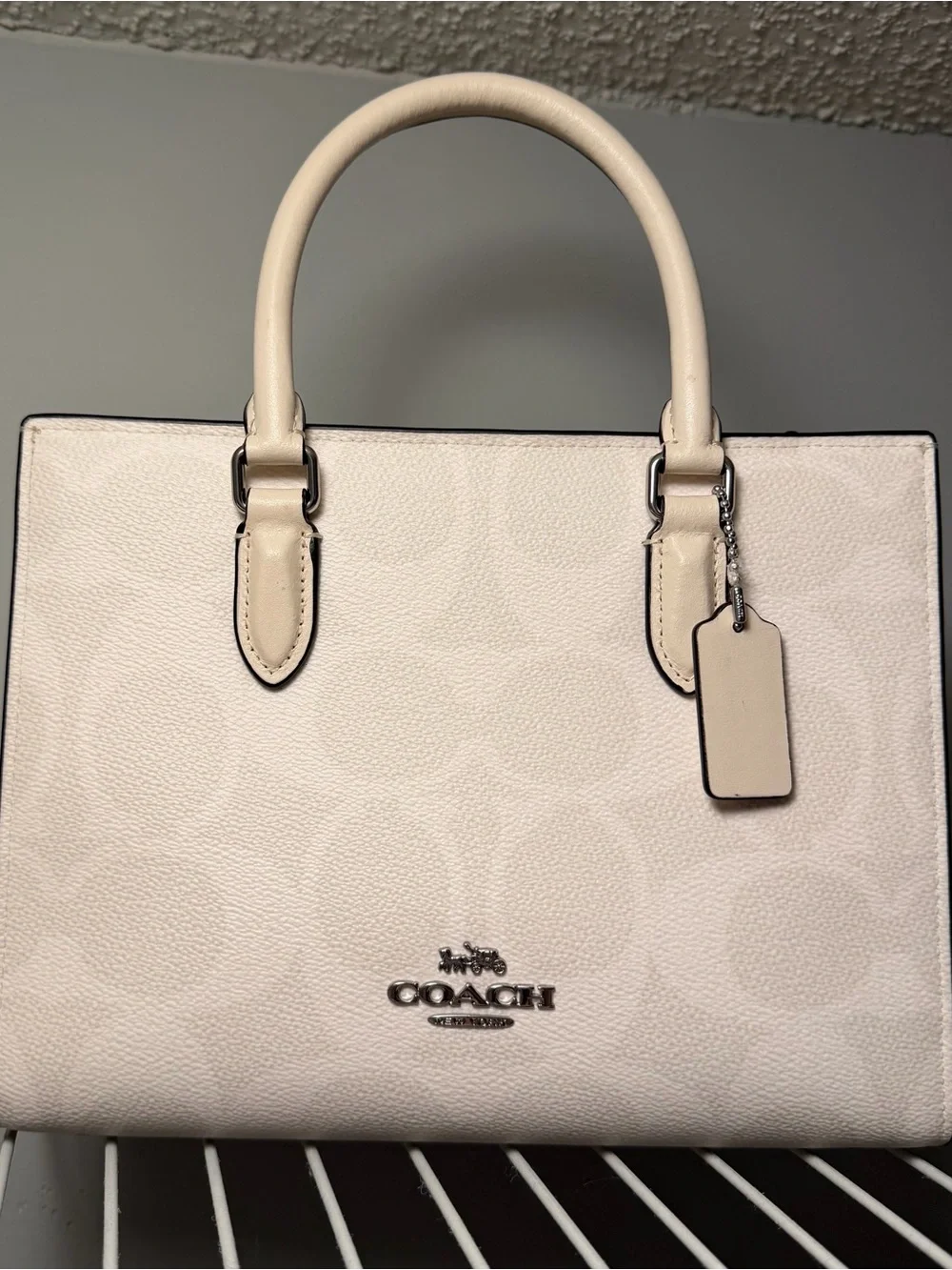COACH Cream Signature Tote Bag (maggie bag)
